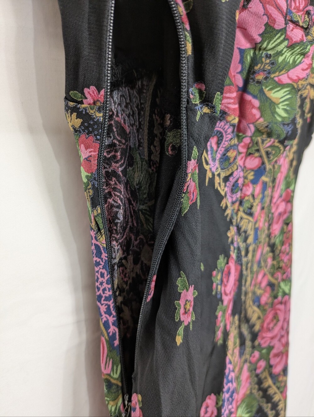 Vintage 90s Betsey Johnson New York Floral Paisley Maxi Dress M - Picture 5 of 7